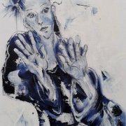 Portrait nach Schiele V 48x36 Acryl auf Leinwand