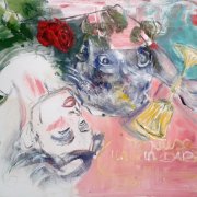 Die Liebe ist schlauer als der Tod 60x50 Acryl auf Malgrund