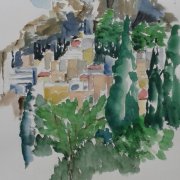 Taormina 57cm x 38cm Aquarell auf Papier