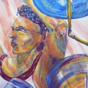 Trommelschlag  80x60 Acryl auf Leinwand