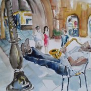 Impressione di Taormina Aquarell 50X70