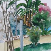 Jardim Christof II 57cm x 38cm Aquarell auf Ppier