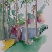 Jardim Christof I 57cm x 38cm Aquarell uf Papier