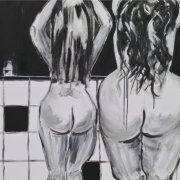bathroom-diary 70x100 Acryl auf Leinwnd
